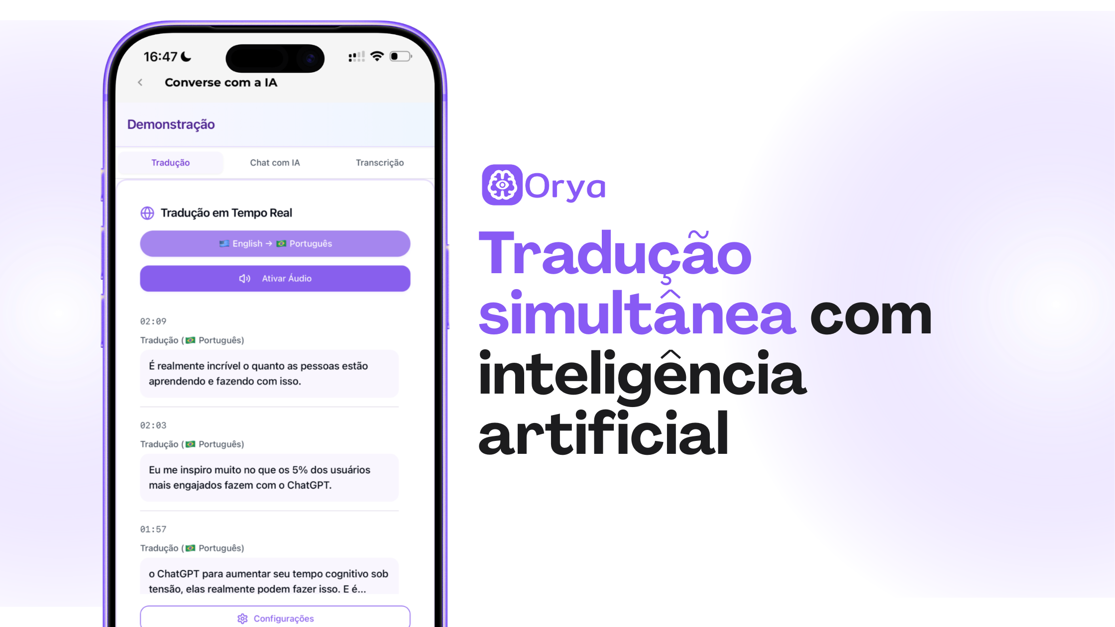 Tradução simultânea com inteligência artificial | Orya